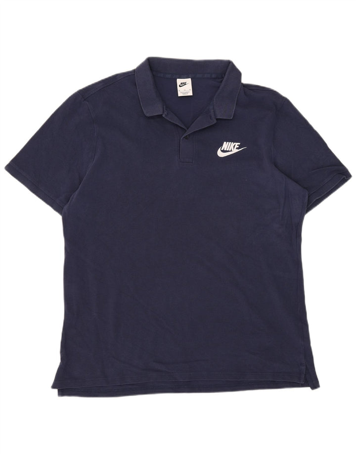 Nike Mens Polo Shirt XL Navy Blue Cotton