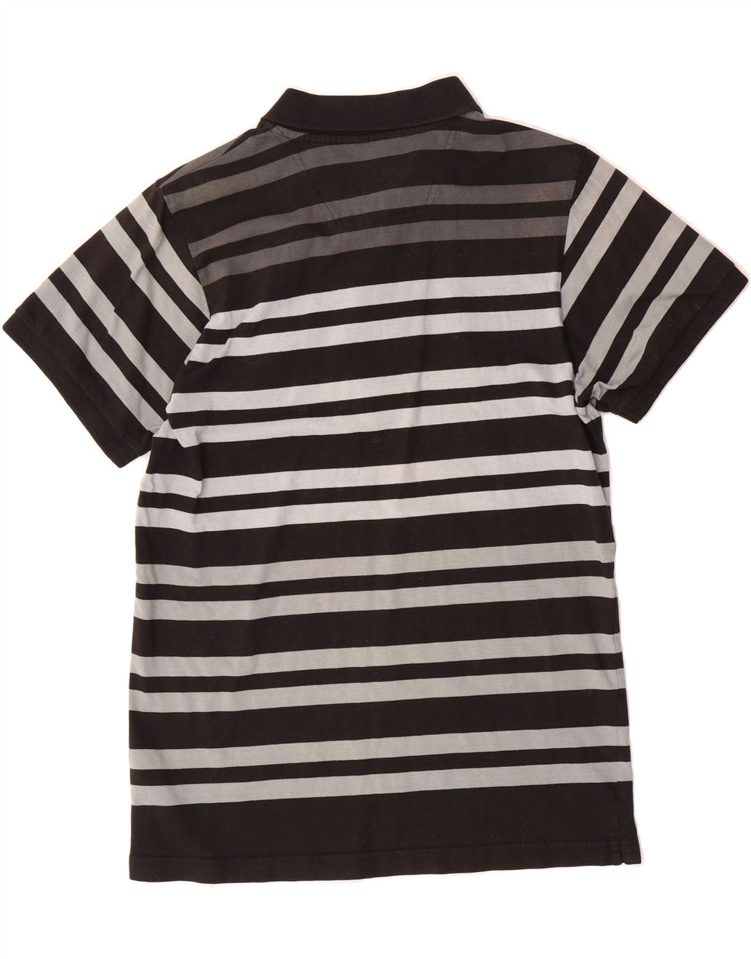 PUMA Mens Polo Shirt Medium Black Striped Cotton Vintage Puma and Second-Hand Puma from Messina Hembry 