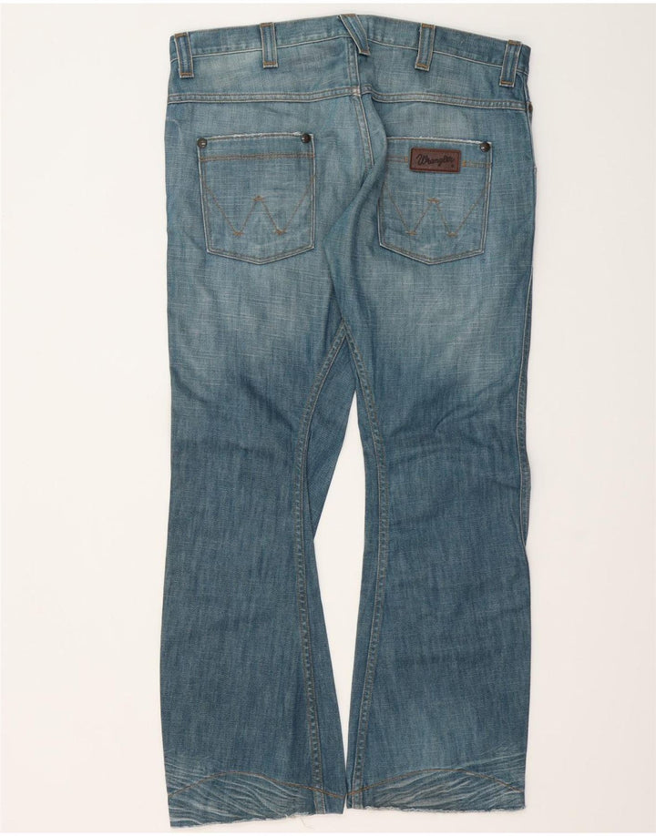 Wrangler Mens Sharkey Bootcut Jeans W36 L32 Blue Cotton