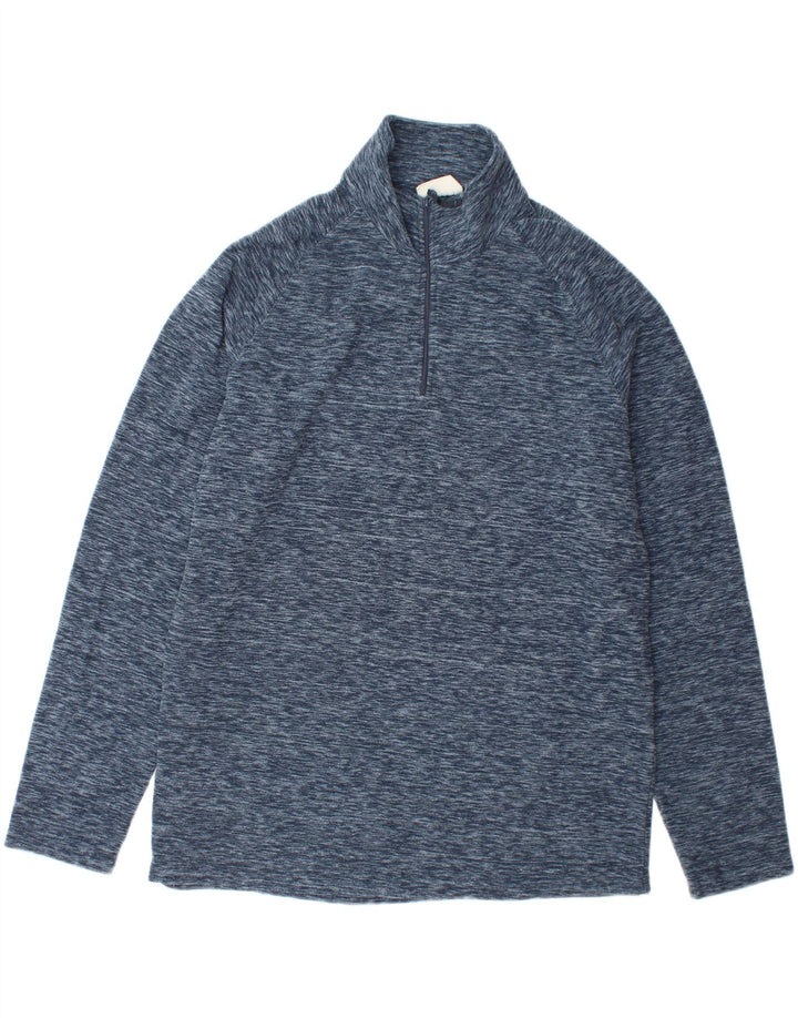 MOUNTAIN WAREHOUSE Mens Zip Neck Fleece Jumper Large Navy Blue Flecked Vintage Mountain Warehouse and Second-Hand Mountain Warehouse from Messina Hembry 