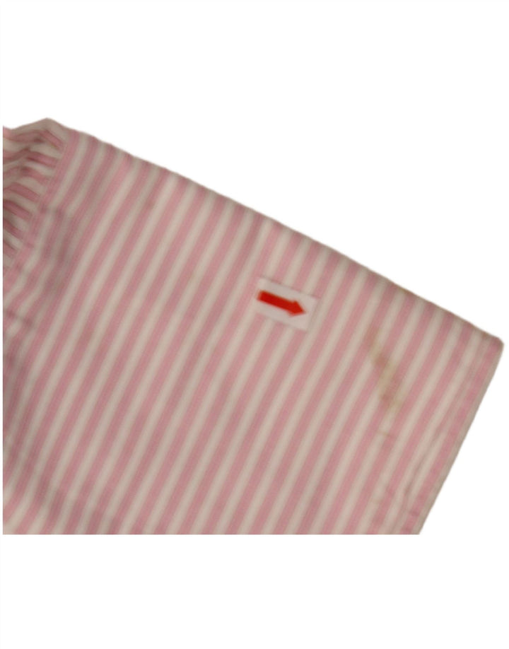 JAEGER Mens Formal Shirt Size 15 1/2 Medium Pink Pinstripe Cotton