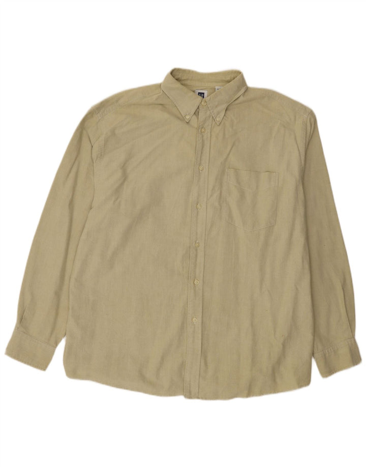 Gap Mens Loose Fit Shirt Large Beige Cotton