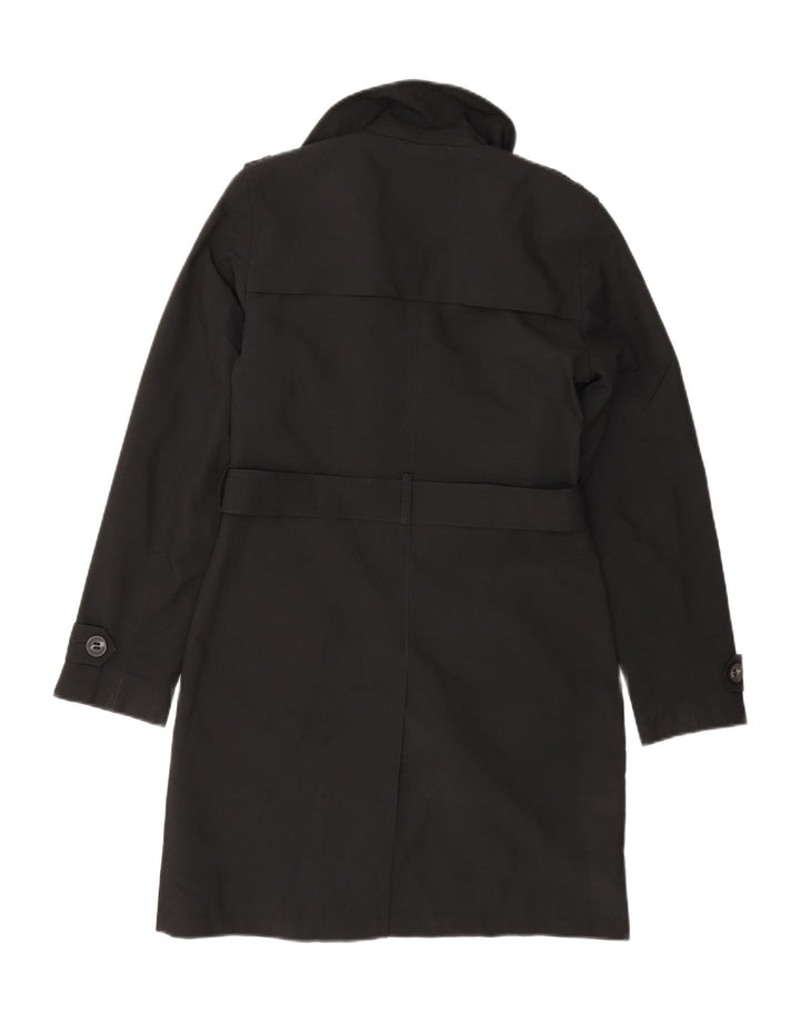 MARKS & SPENCER Womens Trench Coat UK 8 Small Black Polyester Vintage Marks & Spencer and Second-Hand Marks & Spencer from Messina Hembry 