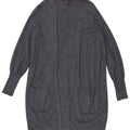 Marks & Spencer Suéter feminino Longline Open Cardigan Reino Unido 10 Pequeno Cinza