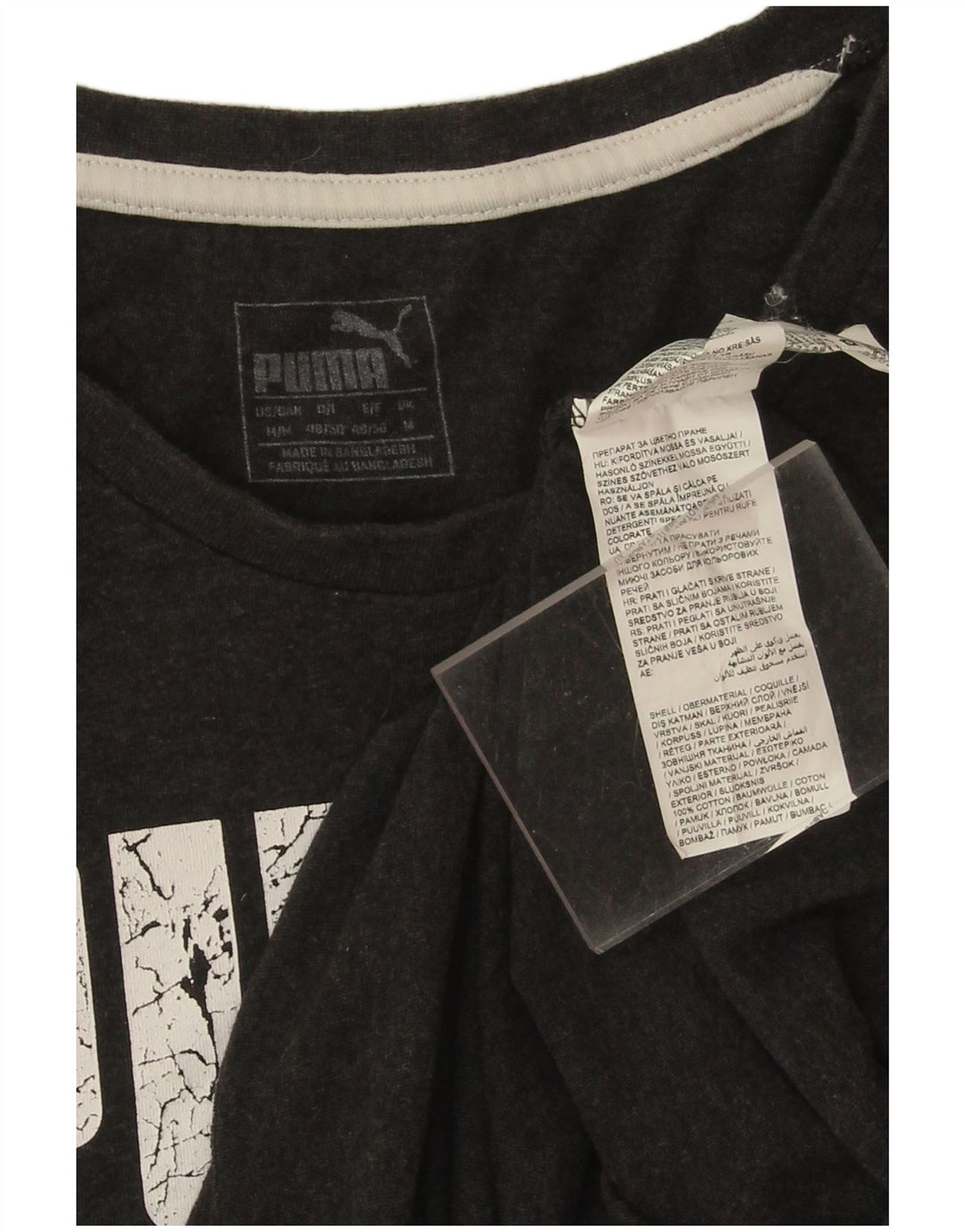 Puma Herren Grafik-T-Shirt-Oberteil aus mittelgrauer Baumwolle