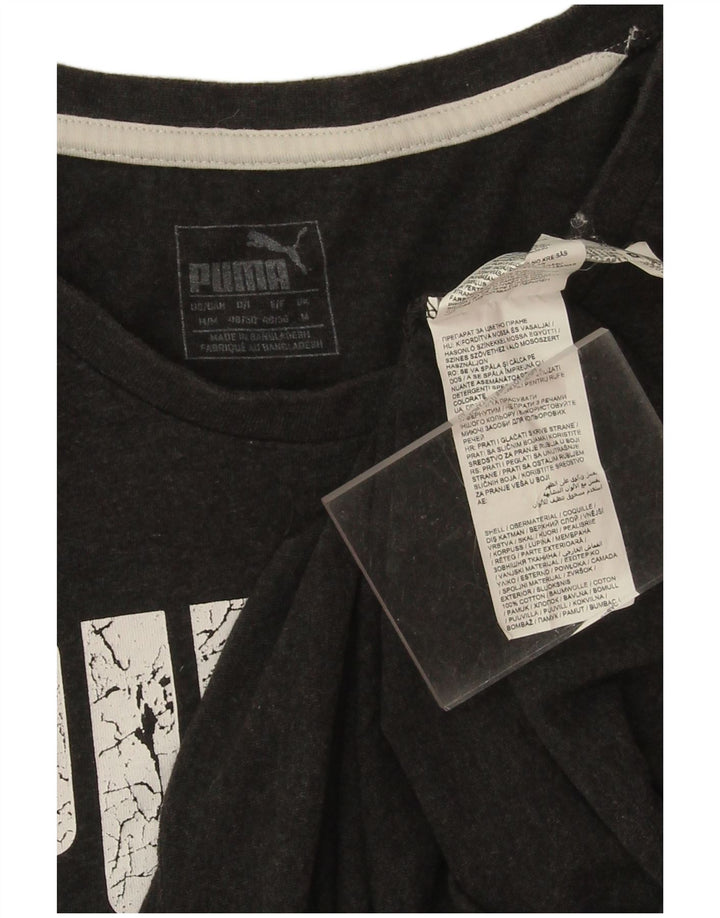 Puma Herren Grafik-T-Shirt-Oberteil aus mittelgrauer Baumwolle