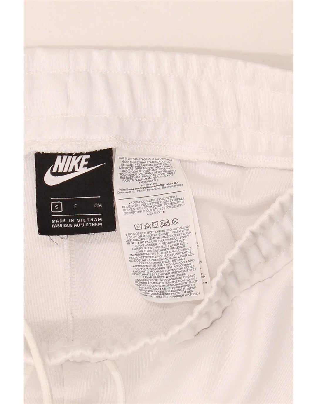 Nike Short de sport graphique pour femme UK 10 Small Blanc Colorblock Polyester