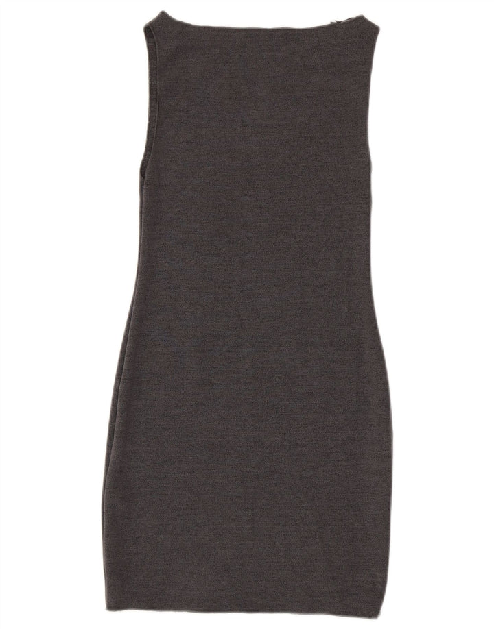 Zara Womens Sleeveless Sheath Dress UK 12 Medium Grey Viscose