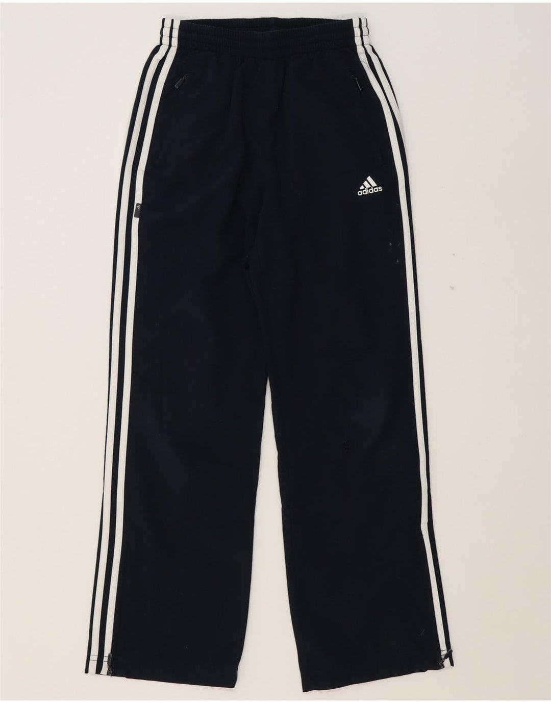 ADIDAS Boys Tracksuit Trousers 11-12 Years Navy Blue Polyester Vintage Adidas and Second-Hand Adidas from Messina Hembry 