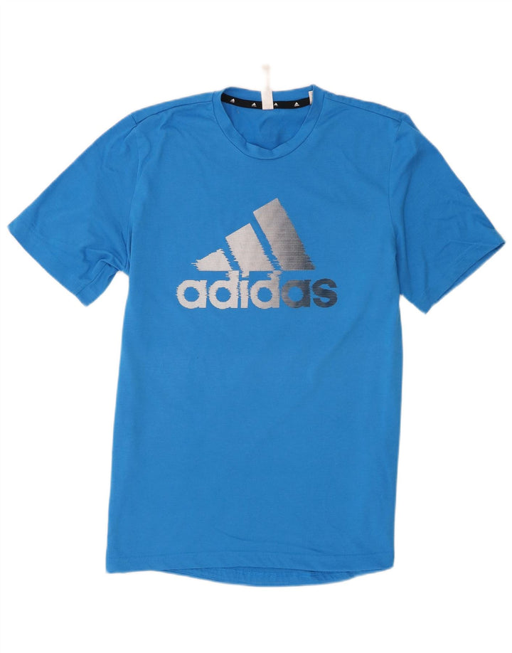 Męska koszulka Adidas Aeroready Graphic Top, średni niebieski poliester