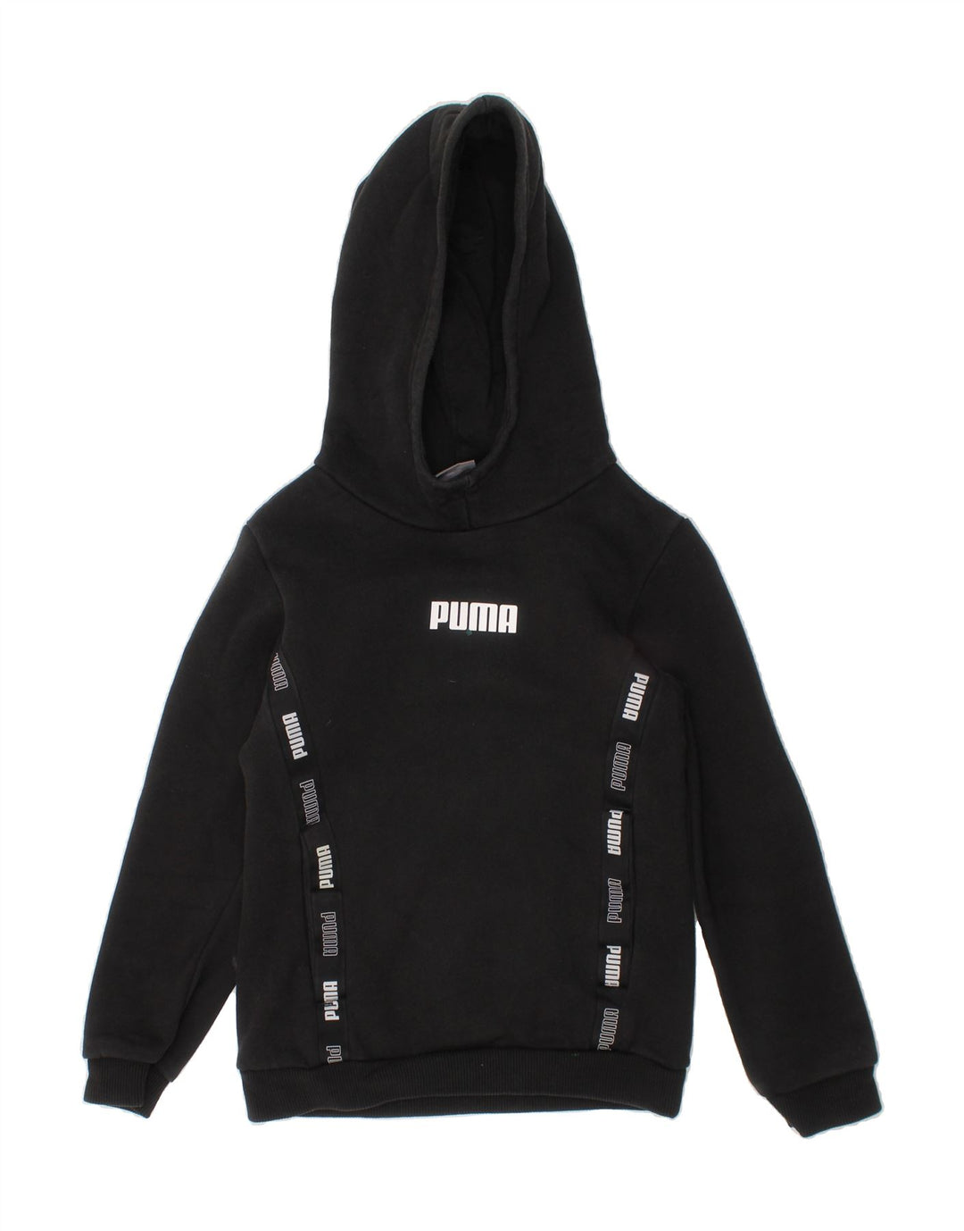 PUMA Girls Hoodie Jumper 7-8 Years Black Cotton Vintage Puma and Second-Hand Puma from Messina Hembry 