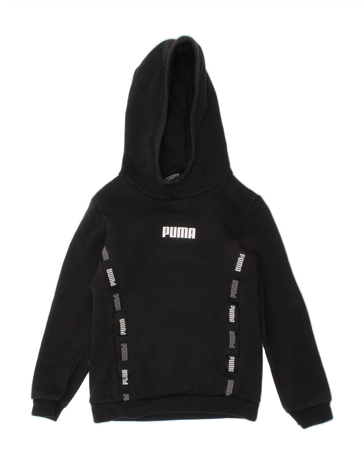PUMA Girls Hoodie Jumper 7-8 Years Black Cotton Vintage Puma and Second-Hand Puma from Messina Hembry 