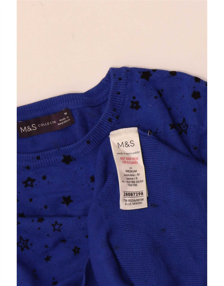 Marks & Spencer Damen-Pullover mit abstraktem Muster und U-Boot-Ausschnitt, Gr. 14, Medi