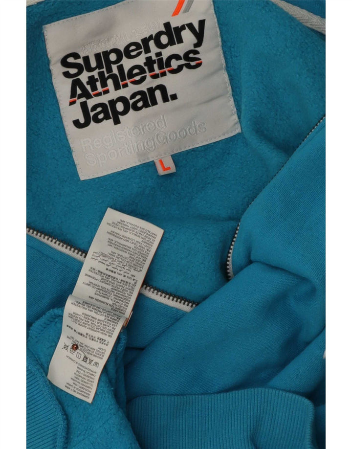 Superdry Pull à capuche zippé pour homme en coton bleu moyen