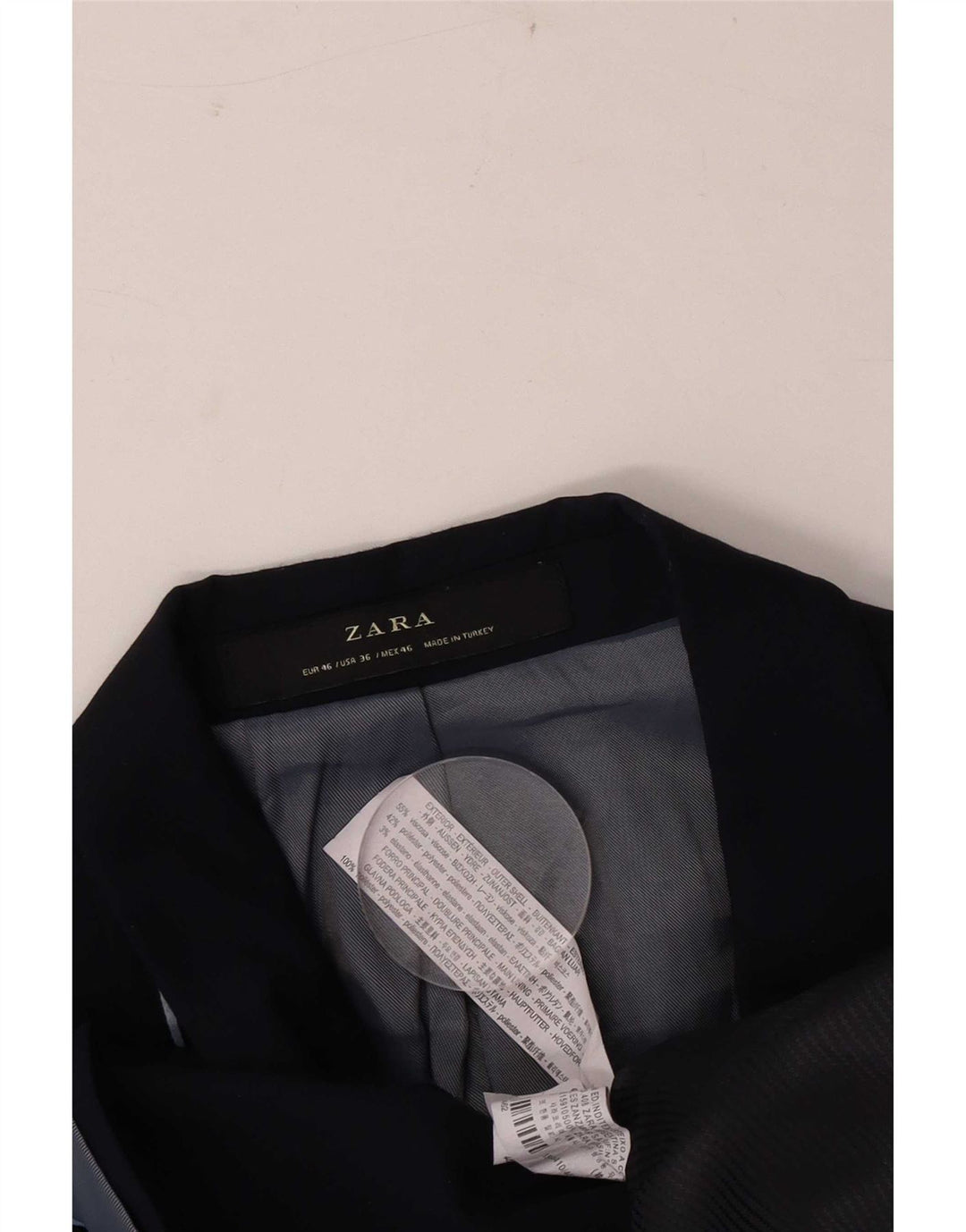 Blazer pentru bărbați Zara cu 2 nasturi EU 46 Mic Viscoză bleumarin