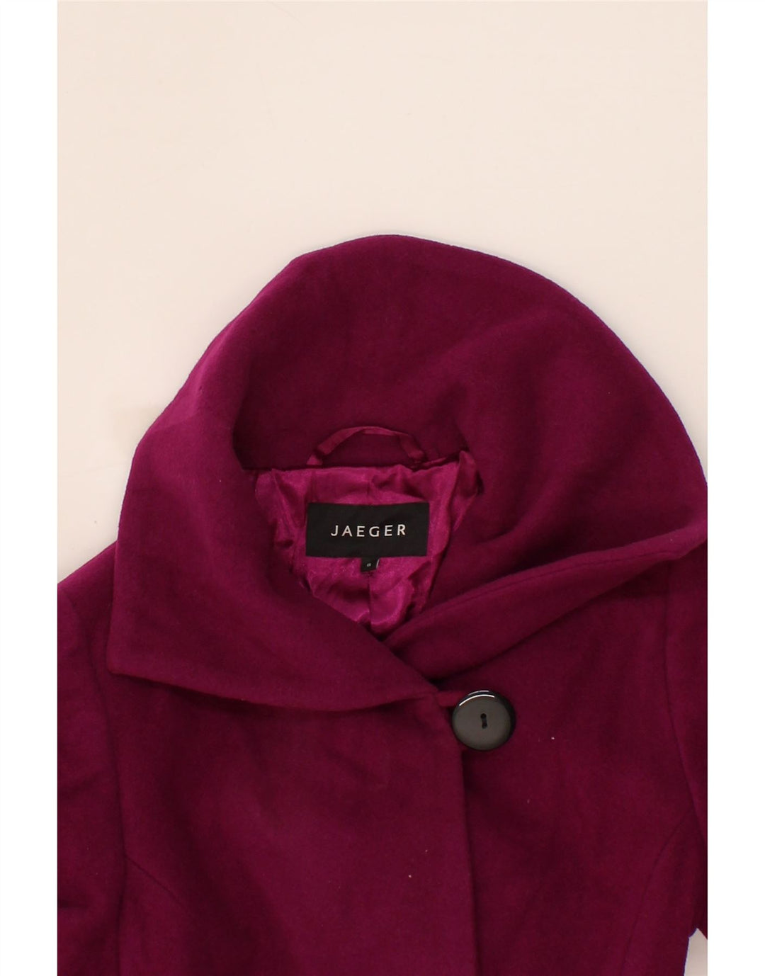 JAEGER Womens Overcoat UK 8 Small Burgundy Wool Vintage Jaeger and Second-Hand Jaeger from Messina Hembry 