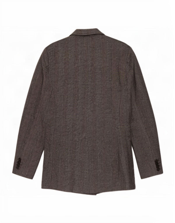Jaqueta blazer feminina Zara com peito duplo Reino Unido 12 espinha de peixe cinza médio