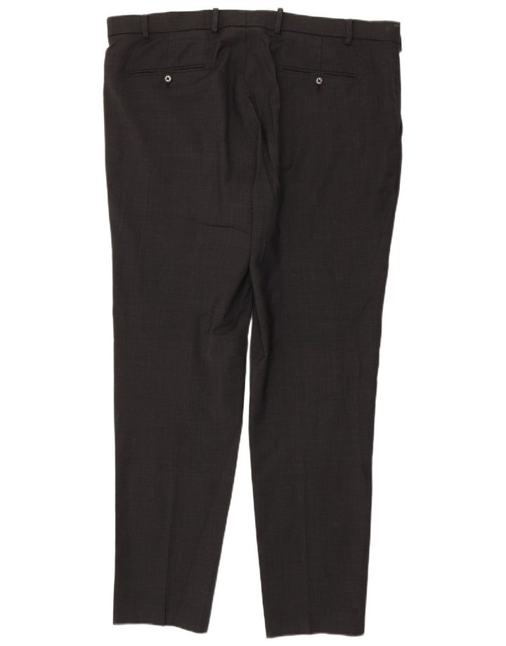 Marks & Spencer Mens Tailored Fit Slim Suit Trousers W40 L33 Grey Wool
