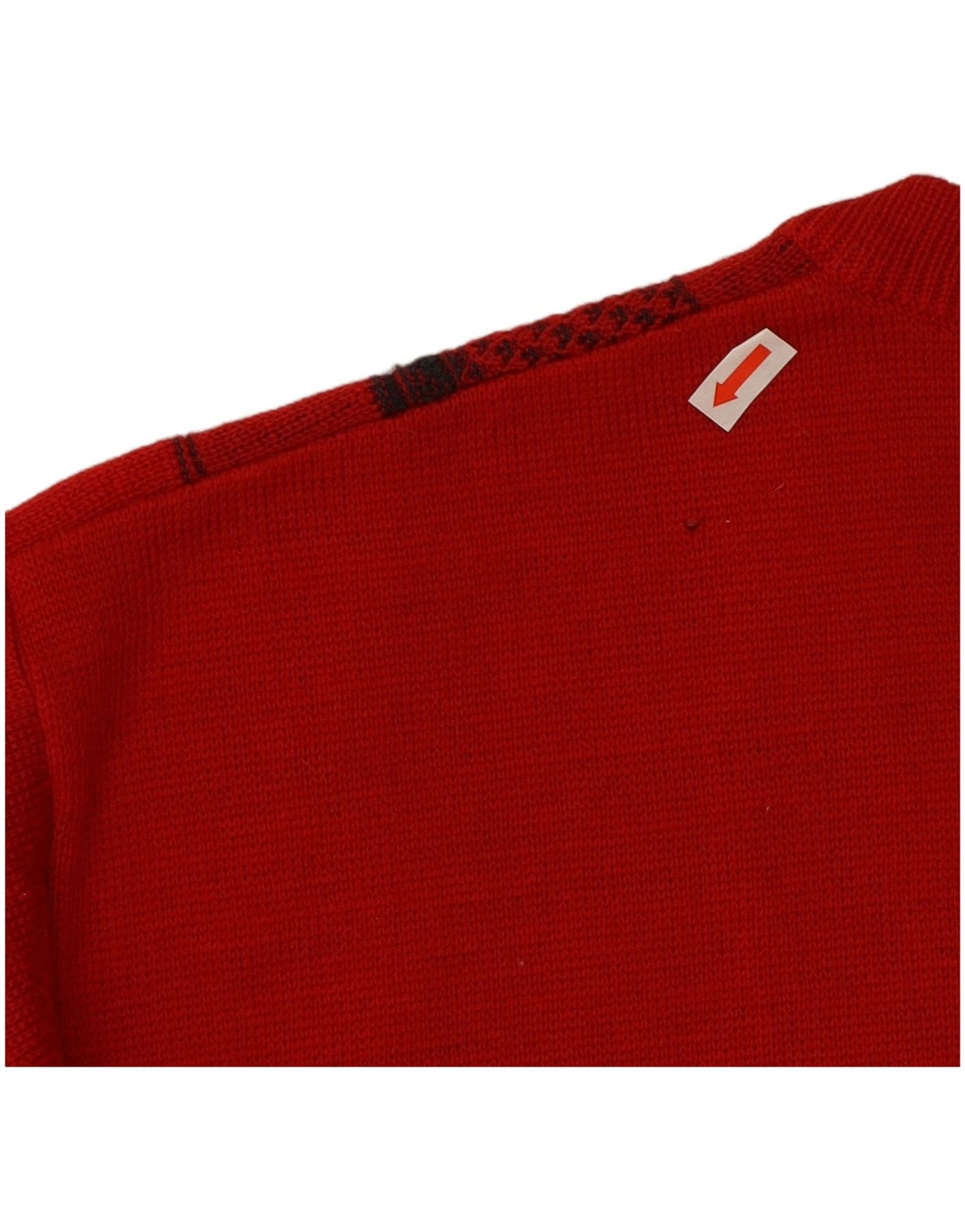 Maglione Gabicci da uomo con scollo a V in lana geometrica rosso medio