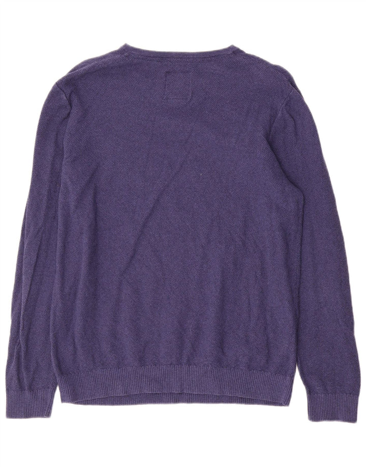 Fat Face Herre V-hals sweater Medium Blue Bomuld
