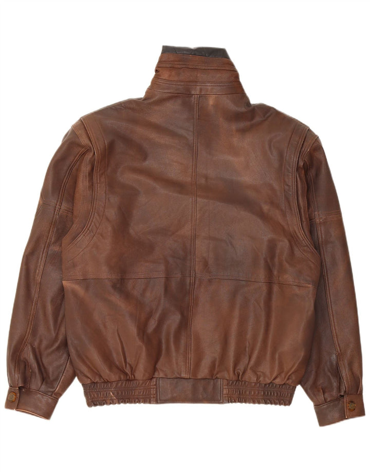 Giacca in pelle vintage da uomo UK 38 Marrone medio