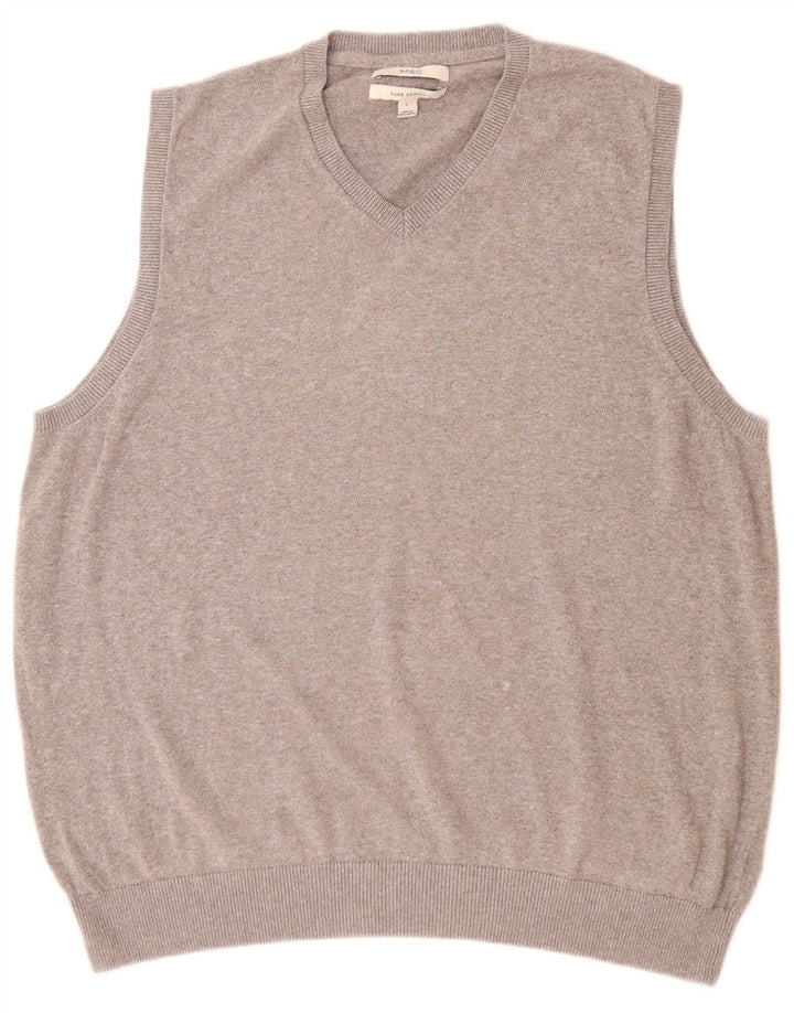 Marks & Spencer Herren-Tanktop aus grauer Baumwolle