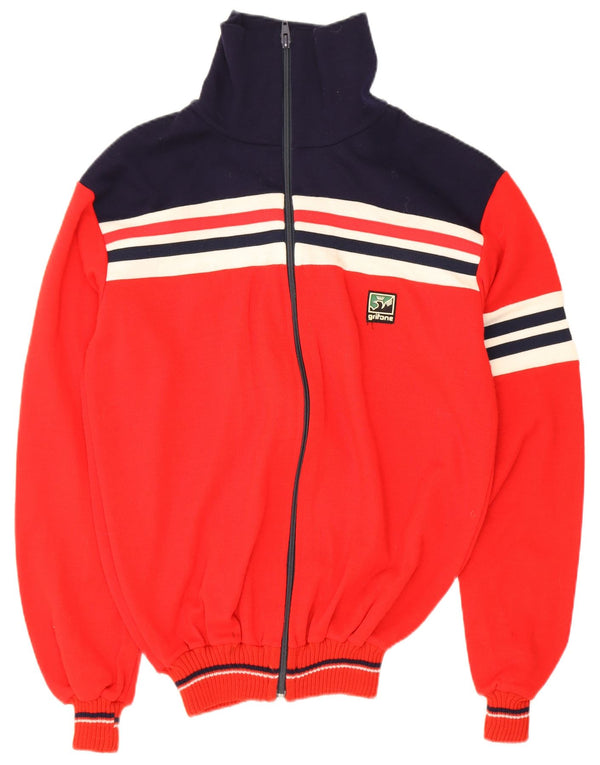 Grifone Cardigan entièrement zippé pour homme IT 50 Rouge moyen Acrylique colour block
