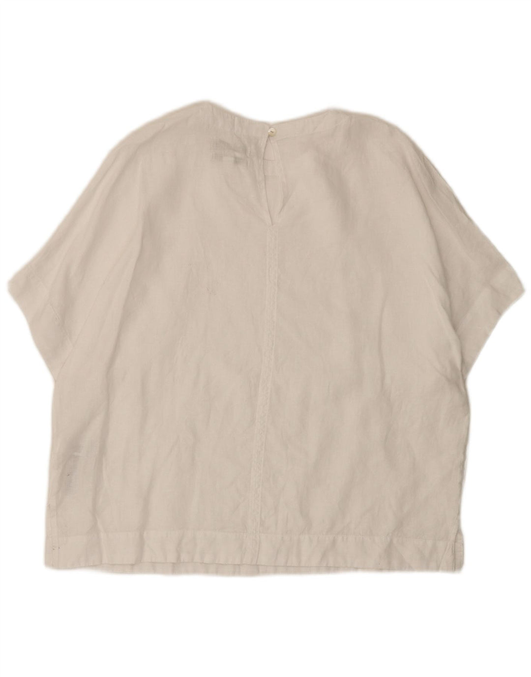 Marks & Spencer Womens Oversized Blouse Top UK 14 Large White Linen