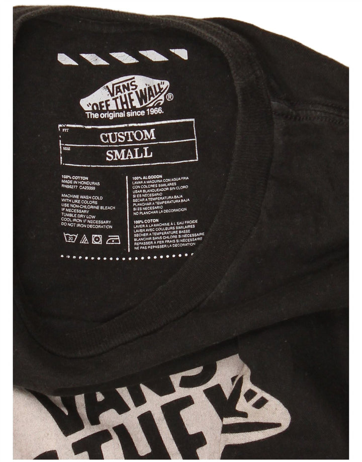 Vans Mens Custom Fit Graphic T-Shirt Top Small Black Cotton