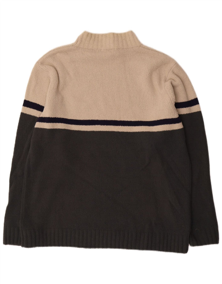 Marks & Spencer Pull à col roulé pour homme Large Blanc cassé Colorblock
