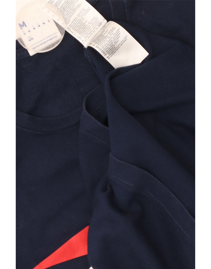 T-shirt grafica da uomo Reebok Top in cotone blu navy medio