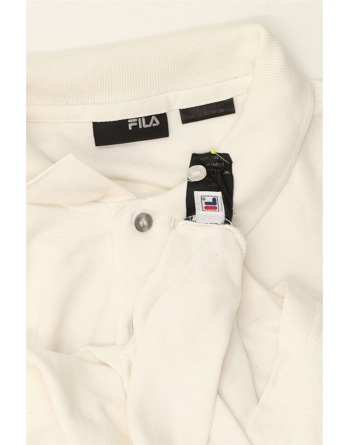 Fila Mens Polo Shirt Medium White Cotton