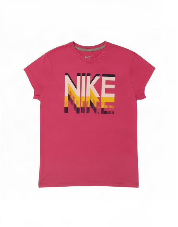 Nike Girls Graphic T-Shirt Top 13-14 Years XL Pink Cotton