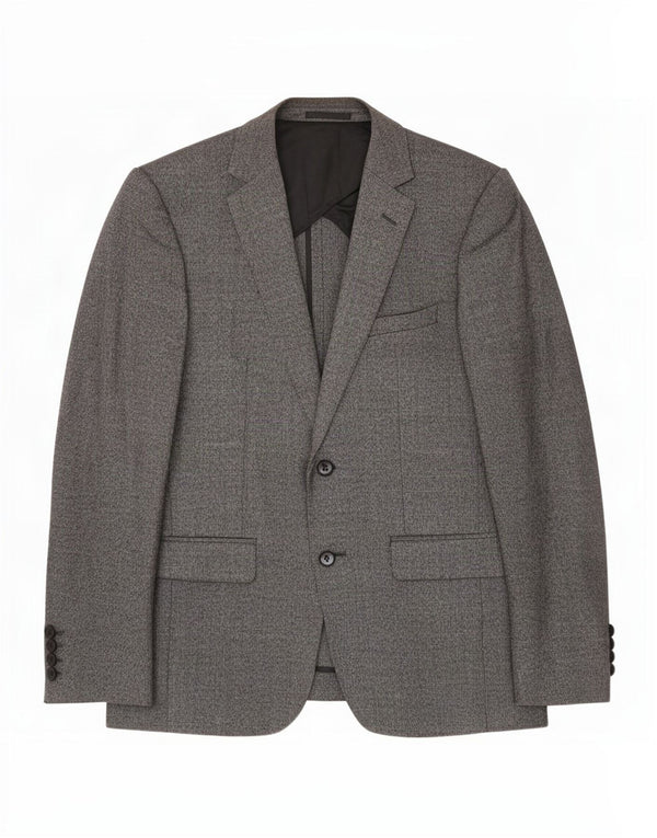 Reiss Mens 2 Button Blazer Jacket UK 38 Medium Grey Flecked Wool