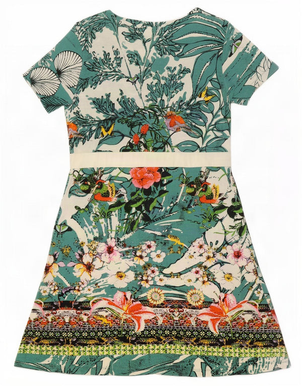 Abito Desigual da donna a linea A UK 18 XL verde floreale