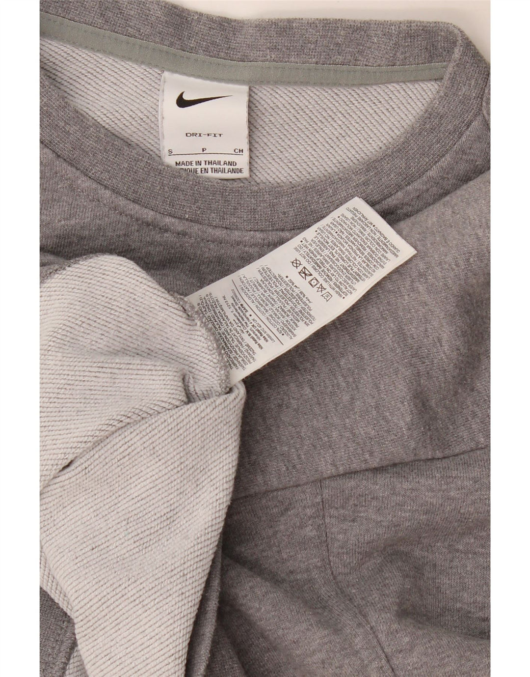 Nike Womens Crop Graphic Oversized Sweatshirt Jumper UK 10 Small Grey