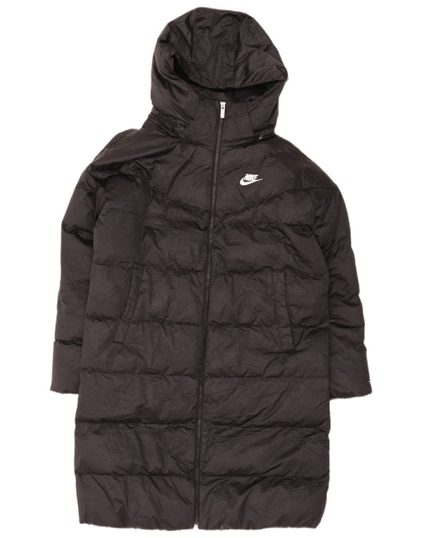 Nike Mens Therma-Fit kapucnis párnázott kabát UK 36 kis fekete nylon