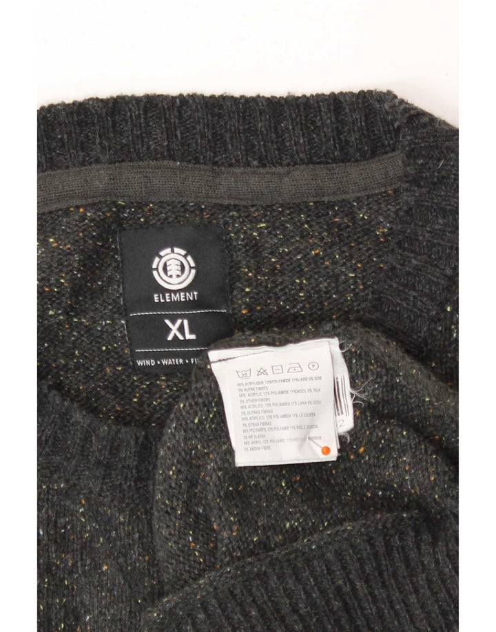 Pulover Element pentru bărbați, cu gât roșu, XL, pete gri