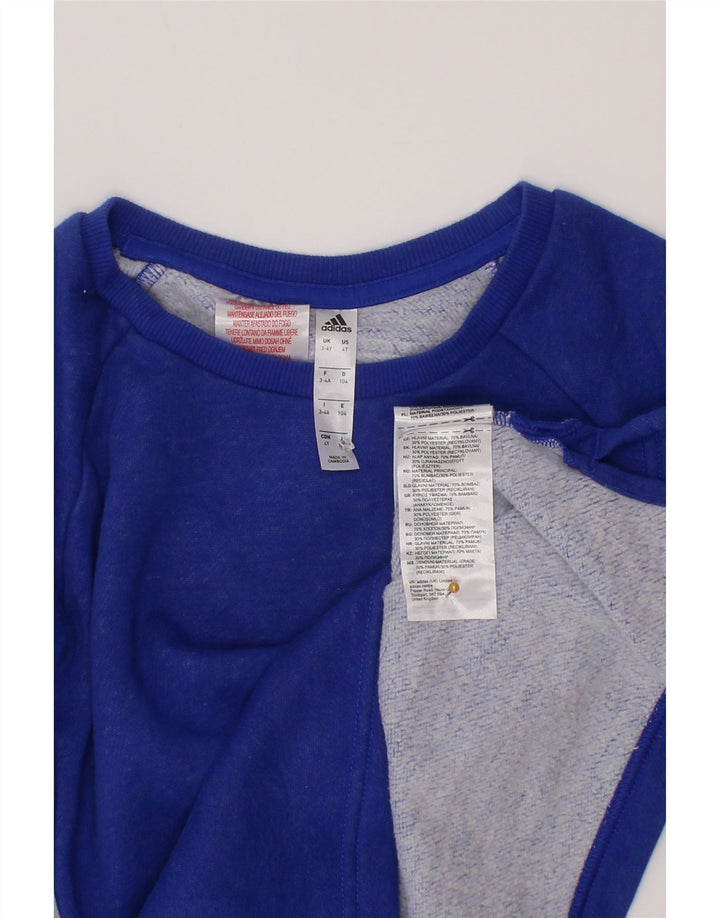 Adidas Boys Sweatshirt Jumper 3-4 år Blå Bomuld