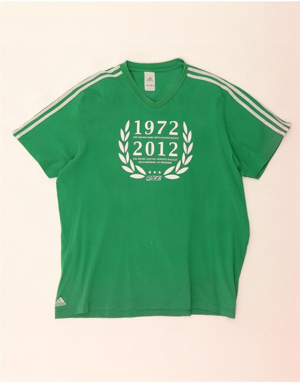 T-shirt grafica da uomo Adidas Top 2XL cotone verde