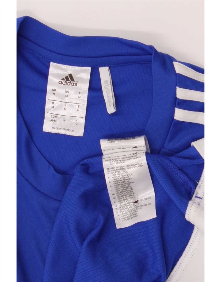 Adidas Mens Climalite T-Shirt Top Medium Blue Colourblock Polyester