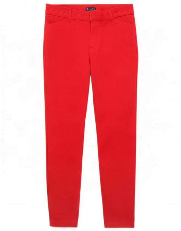 Gap Womens Slim Fit Chino Pantaloni UK 12 Medium W32 L29 Red Bumbac