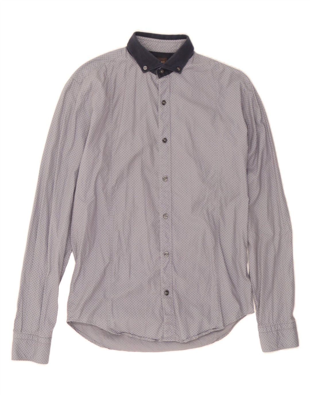 ZARA Mens Slim Fit Shirt Small Blue Spotted Vintage Zara and Second-Hand Zara from Messina Hembry 