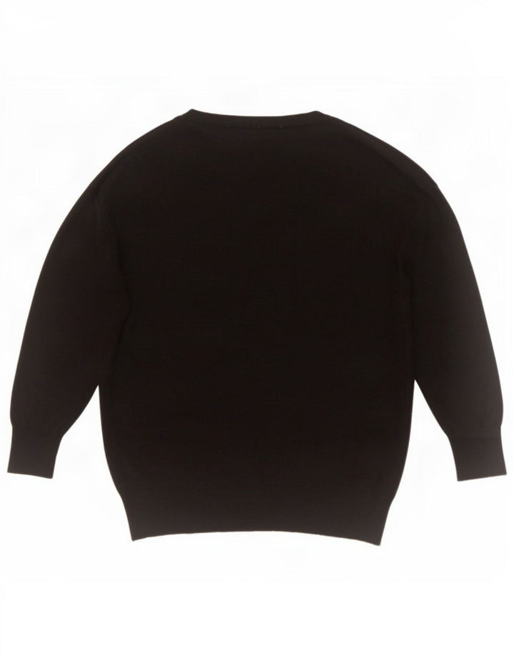 Maglione oversize con scollo a V da donna Zara UK 10 piccolo poliestere nero