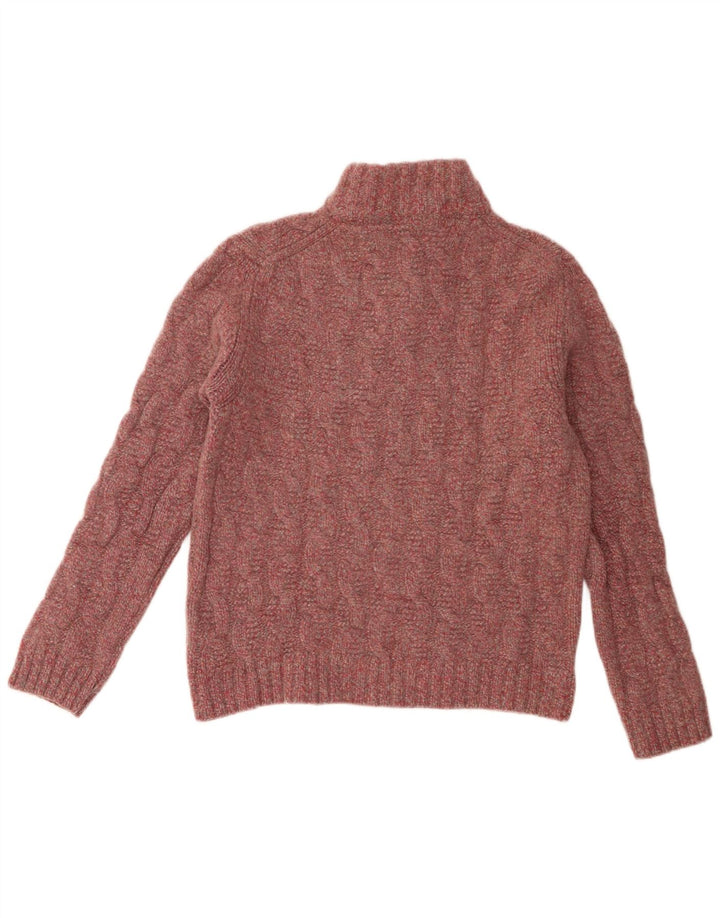 Massimo Dutti Damen-Pullover mit Knopfkragen, UK 20 2XL, rosa Wolle