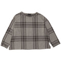 Marks & Spencer Womens Crop Top 3/4 Sleeve UK 20 2XL Grey Plaid Polyester