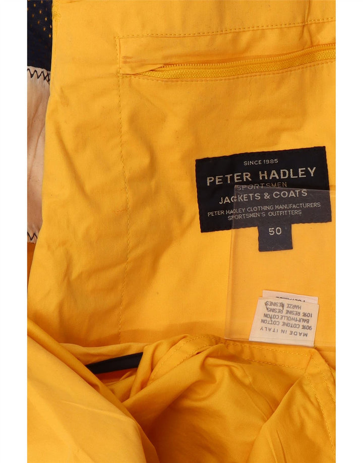 Peter Hadley Mens Utility Jacket IT 50 Large Yellow Cotton