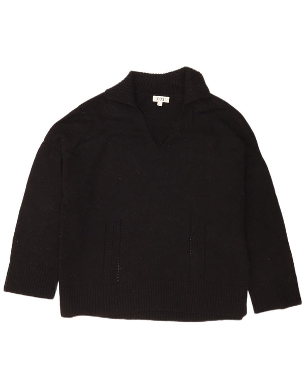 Cos Damen-Pullover mit Rollkragen, entspannte Passform, UK-Gr. 16, große schwarze Wolle