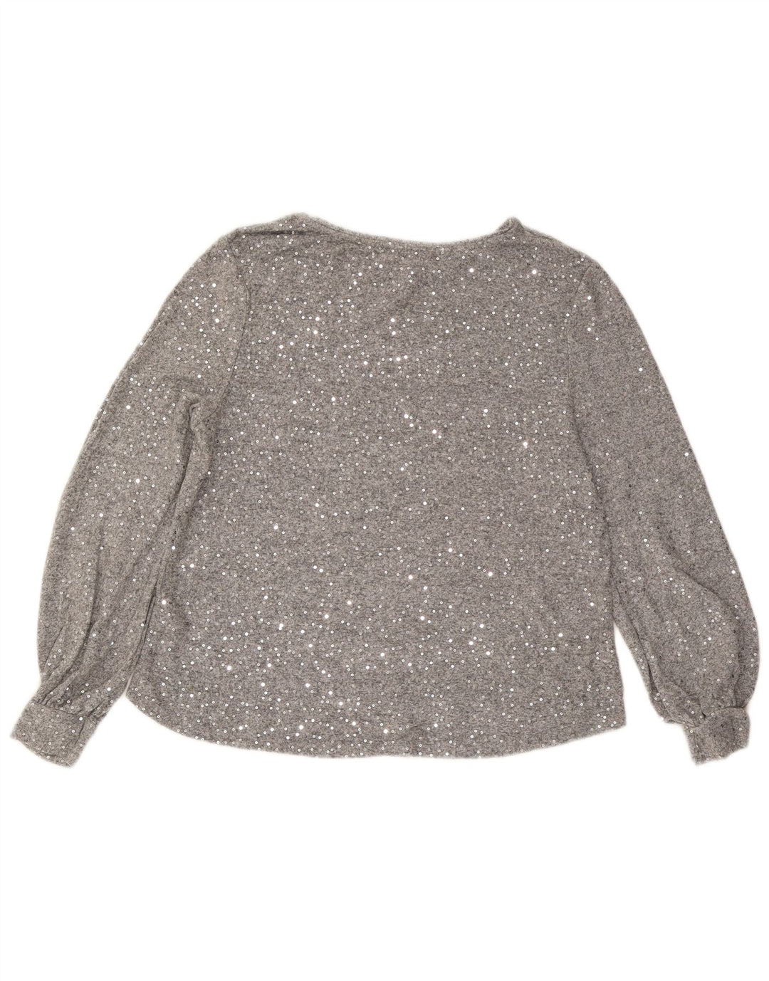 Oasis Womens Long Sleeve Blouse Top UK 16 Large Grey Viscose