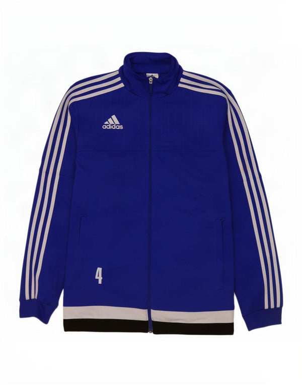 Giacca da ginnastica grafica da uomo Adidas Top Giacca in poliestere color block blu medio